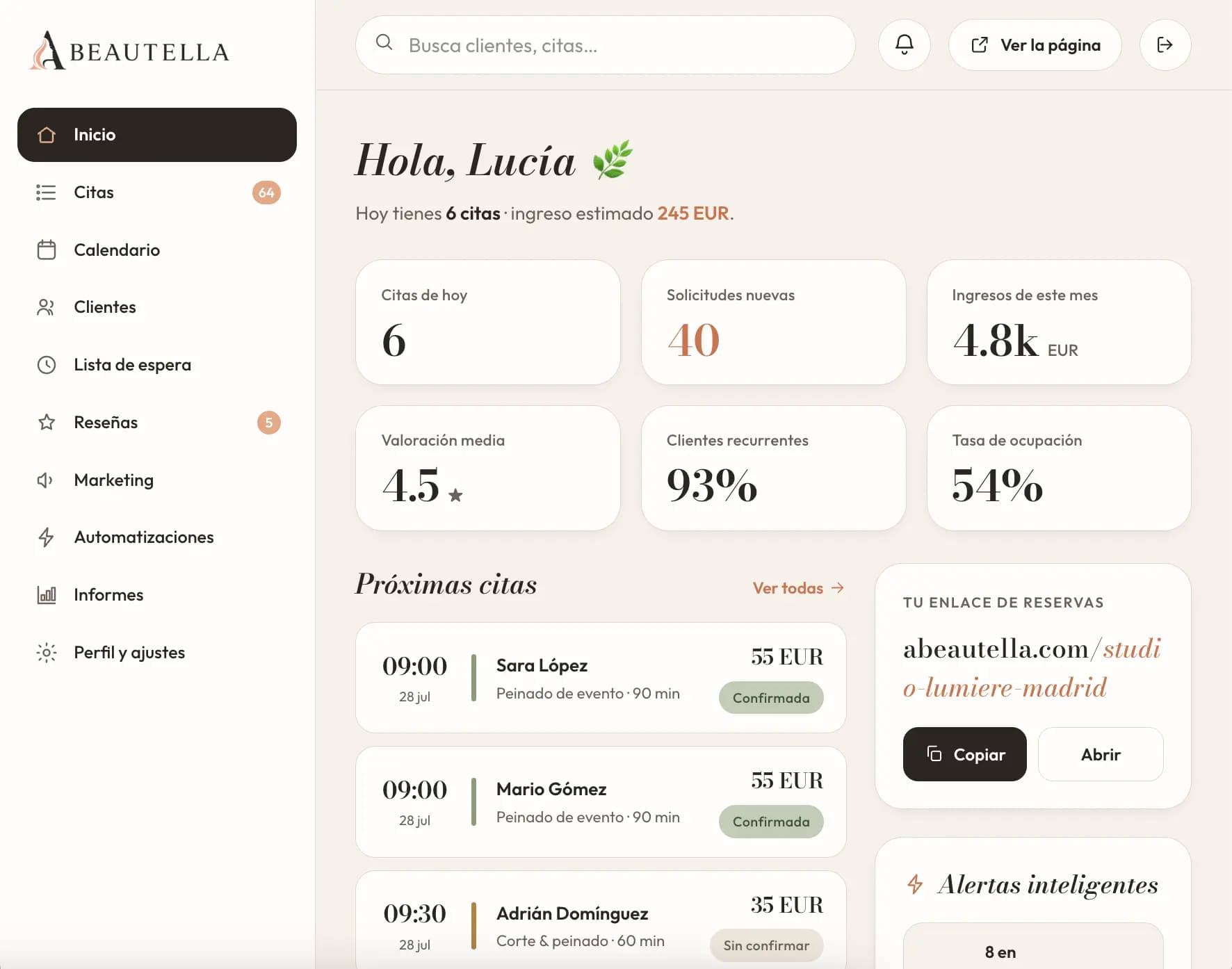 El software para salón de belleza